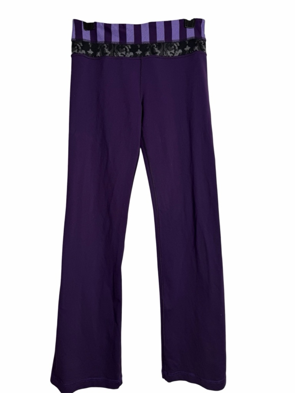 Lululemon Purple Athletic Pants Size 6 Striped Waistband